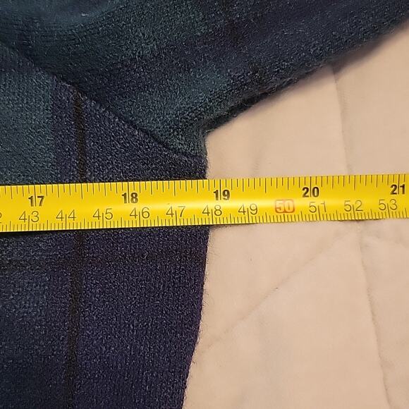 Tahari 3 Button Blazer Jacket Women's M Blue Green Plaid Academia Career Preppy - Picture 8 of 9